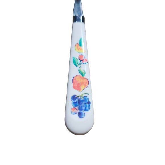 4 Corelle by Coring Fruit Basket Stainless Teaspoons Flatware Plastic MCM 7.75" - Picture 3 of 8